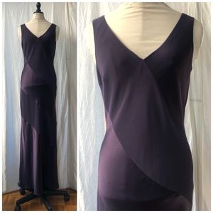 Monsoon Plum Satin/Crepe Bias Cut Gown